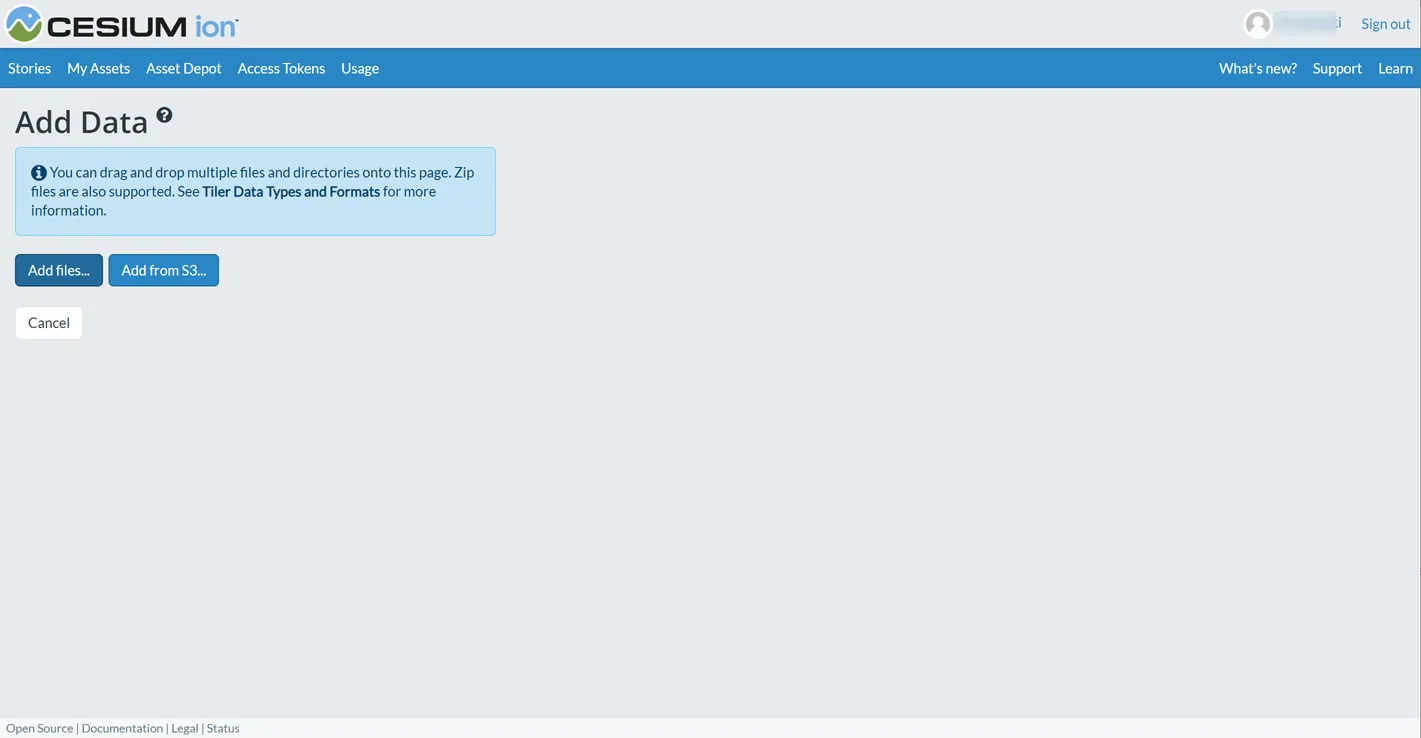 Cesium ion ダイアログ 2